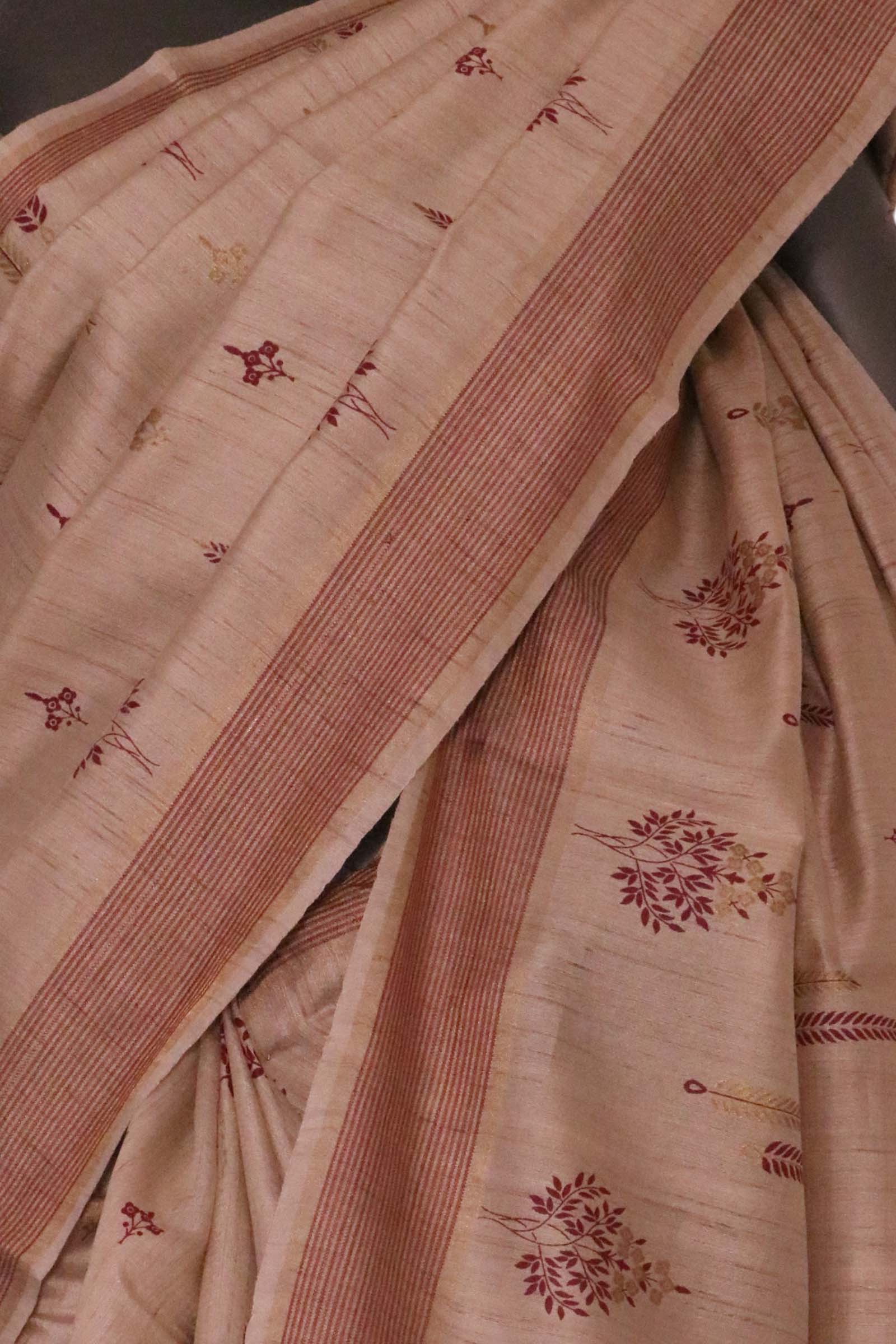 Handloom Pure Tussar Silk Saree AL203724